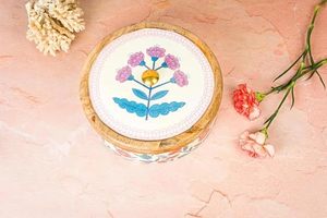 กล่องชาปาตีไม้แบบดั้งเดิม เหมาะสำหรับเก็บโรตี อาหารกลางวันและอาหารเย็น สวยงาม ทำด้วยมือ สำหรับเก็บชาปาตีที่สดและอุ่น - Product Image 4