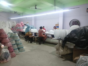 Pantallas de lámpara de tela plisada con estampado de bloque de algodón azul de alta calidad, buena calidad para cubierta de lámparas de mesa de sala de estar - Product Image 5