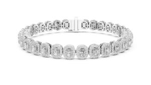 VDS IGI Certified Radiant Cut Lab Grown CVD/HPHT <b>Diamond</b> Tennis <b>Bracelet</b> Rhodium Plated Luxury 925 Silver Women's Engagement - Product Image 4