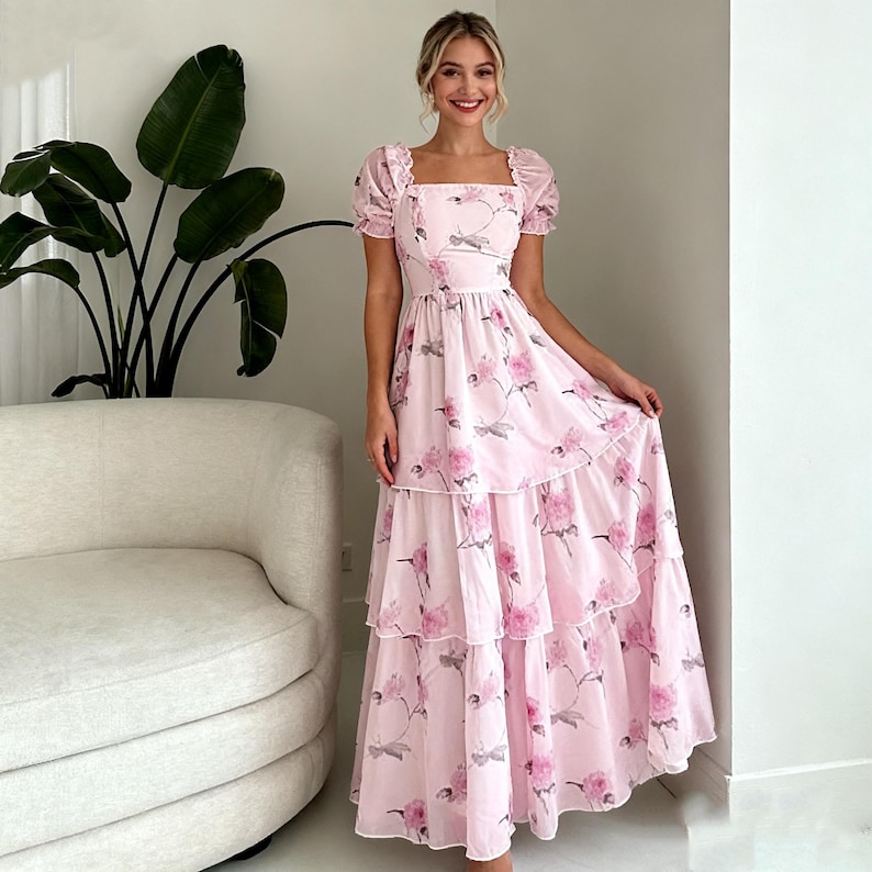 slim fit dress slacks Chiffon Short Sleeves V-Neck Bridesmaid Dress with Slit