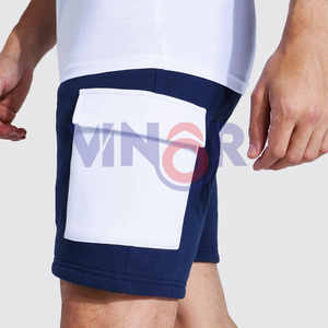 Ensemble de deux shorts décontractés pour homme en coton à rayures latérales Ensemble de twin pour homme à manches courtes T-shirt à cordon de serrage Ensemble twin pour homme - Product Image 4