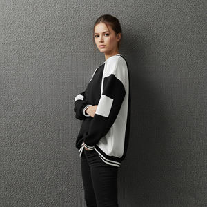 Sweat-shirt en molleton délavé à l'acide pour femme, mélange polyester/coton 300g, hiver, écologique, respirant, décontracté, best-seller - Product Image 5