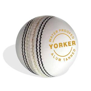 KC ENTERPRISES-Lot de 6 balles de cricket Yorker en cuir blanc, meilleure qualité, standard international, cuir tanné ALUM - Product Image 1