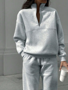 OEM Custom 100% Cotton Hooded Winter Oversized <b>Hoodie</b> & Jogger Sweatpants Set for <b>Women's</b> - Product Image 5