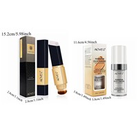 ALIVER 3pcs Set Rias Wajah 2-in-1 Foundation Stick & Concealer dengan Foundation Cair yang Dapat Menyesuaikan Warna dan Kuas Rias