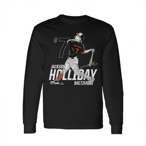 T-shirt à manches longues de baseball Jackson Holliday Baltimore MLBPA Dynamic Pose - Pour usage promotionnel - Product Image 3