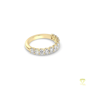Elegante anillo clásico de boda o aniversario de diamante cultivado en laboratorio de corte ovalado para mujer, joyería fina - Product Image 4