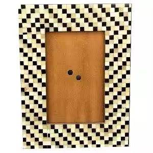 <b>Black</b> & White Modern MDF and Bone Inlay Wall Decor Luxury <b>Photo</b> <b>Frame</b> Unique Home Decor and Gift Idea - Product Image 2