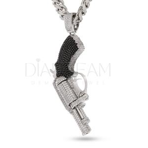 Collier de créateur en argent sterling 925 avec pendentif en diamant noir blanc Leb Grown Chaîne à maillons fins pour mariages et fêtes - Product Image 6