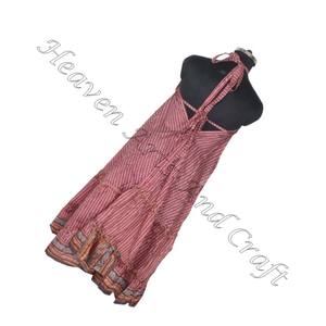 Hippy Boho ropa señoras vestidos de verano moda Vintage seda Sari ropa vestido para mujeres señoras elegante vestido de cena - Product Image 2