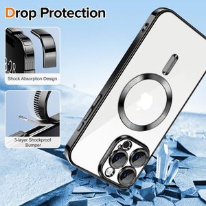 Étui à anneau magnétique transparent de qualité supérieure chromé avec protection de l'appareil photo, convient à l'iPhone 16 Pro - Product Image 3