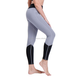 Personnalisable 100% coton sans couture taille moyenne Fitness Yoga Leggings blanc décontracté peau Fit Logo Design unisexe quatre saisons - Product Image 3