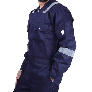 Vêtements de travail en coton sergé haute visibilité combinaison costume hommes vêtements de travail personnalisés dans l'ensemble haute visibilité rayures réfléchissantes uniforme de sécurité - Product Image 3
