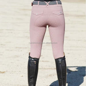 Pantalones de equitación para mujer con tela elástica en 4 direcciones y agarre en las rodillas, leggings de equitación en oferta - Product Image 2