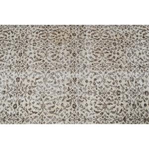 Tapis turc vintage 3,5x6,6 pi (106x202 cm), tapis floral blanc et marron - Product Image 4