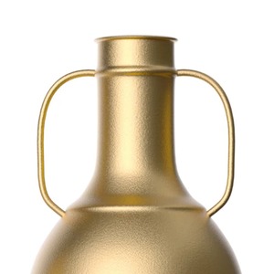 Vase poli en or avec ligne de designer blanche Porte-fleurs décoratif élégant et moderne Parfait pour le bureau à domicile et les cadeaux - Product Image 3