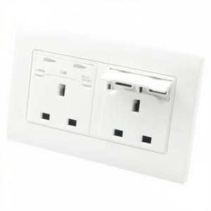 Smart 86 Type Power Socket <b>Plug</b> with 3 Holes & <b>USB</b> <b>UK</b> <b>Plug</b> - Product Image 2