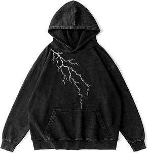 Sudadera con capucha ecológica con lavado ácido, ligera, 100% de algodón, transpirable, ajuste cuadrado, diseño moderno para invierno, uso diario, moda callejera - Product Image 3