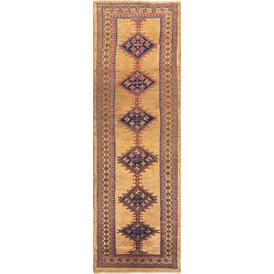 Alfombra de Lana Anudada a Mano Kiaan Paem-12 Verde, Diseño Geométrico de Gran Tamaño para Uso Doméstico, para Sala de Estar o Pasillo - Product Image 1