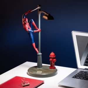 Lampe de bureau LED Spider-Man à commande USB avec abat-jour noir et corps en plastique - Product Image 1