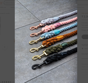 Wholesale Pet Supplies Accessory Customized Colored Cotton Rope Handmade <b>Dog</b> <b>Leash</b> Pet <b>Leash</b> Set - Product Image 3