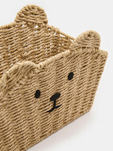 Cesta de algas marinas hecha a mano con forma de oso para niños, almacenamiento de habitación y organizador de juguetes, artesanía ecológica de Vietnam - Product Image 2