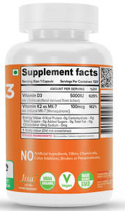 NutriJa Vitamine D3 + K2 comme supplément MK7 | Supplément de vitamine D3 naturel à base de plantes provenant du lichen- (120 capsules) - Product Image 3