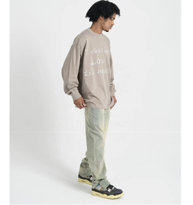 Pantalones Vaqueros Personalizados para Hombre, Pantalones de Mezclilla con Dobladillo Abierto, Lavado, Corte Recto - Product Image 6