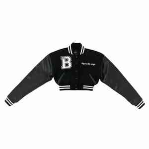 Blouson universitaire court personnalisable pour femme, coupe-vent, respirant, écologique, style baseball, vente en gros pour la saison hivernale - Product Image 5