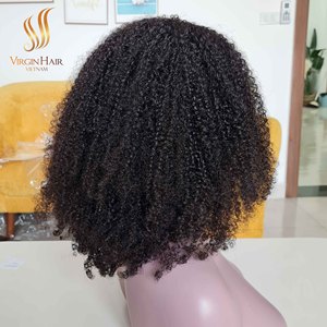 Vente en gros 4c Afro Kinky Curly Front Lace Perruques Cheveux humains bruts vierges vendeur vietnamien - Product Image 2