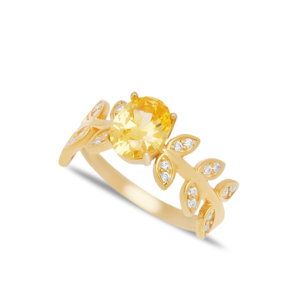 Bague en pierre de Zircon jaune de forme ovale, fait à la main, vente en gros, bijoux en argent Sterling 925 pour femme - Product Image 1