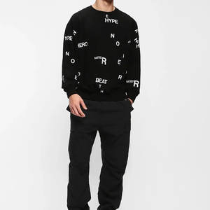 Venta al por mayor 100% algodón mezclado sudaderas con capucha para hombres y niños impreso manga larga de cuello redondo talla grande jersey de gran tamaño para el invierno - Product Image 4