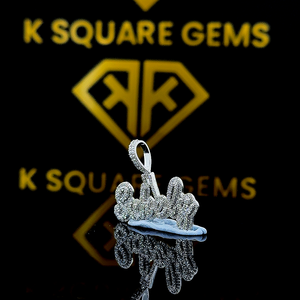 จี้ป้ายเพชรแบบเฉพาะของ Moissanite, จี้ชื่อเพชรที่กำหนดเอง, จี้ชื่อ, ของขวัญสำหรับเธอ - Product Image 2