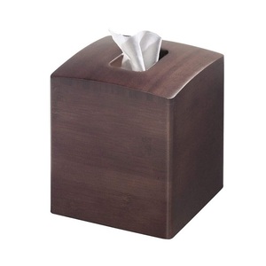 Serviette de table moderne en bois de noyer de luxe et couverture de boîte de mouchoirs en papier noir pour bureau à domicile et restaurant Carton emballé - Product Image 4