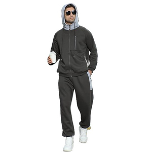 Survêtement d'hiver unisexe sur mesure 2025, taille plus, motif uni, écologique, respirant, polyester, molleton décontracté 2 en 1 - Product Image 5