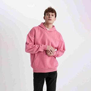 เสื้อฮู้ดลำลองโอเวอร์ไซส์สำหรับผู้ชาย, เสื้อผ้าแฟชั่นฤดูหนาวให้ความอบอุ่นพร้อมปักโลโก้ผ้าฟลีซฝรั่งเศสพิมพ์ลายสกรีน100% - Product Image 4