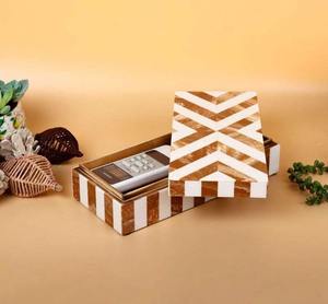 Luxury Handcrafted Wooden Epoxy Resin Wedding Ring Box with Card Slots Elegant Jewelry Storage & Display Box for Women - Product Image 1