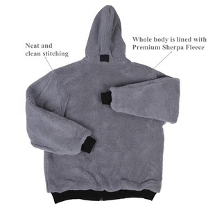 Class 3 Hi Vis <b>Jackets</b> <b>Thick</b> Reflective Polyester Safety Sweaters with Hood Customizable Logo High Visibility <b>Fleece</b> Hoodie - Product Image 3