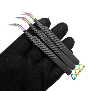 Professional <b>Eyelash</b> Extension <b>Tweezers</b> With New Design Heart Grip Handle <b>Eyelash</b> <b>Tweezers</b> Custom Logo Stainless Steel <b>Tweezers</b> - Product Image 3