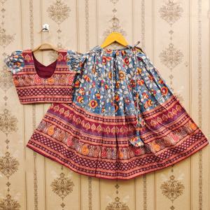 Shoryam - Lehenga Choli Étnico de Moda para Niños |   Poliéster hasta el suelo |   Ropa de Fiesta con Estampado Digital para Diwali, Bodas y Mehndi |   Exportación - Product Image 2
