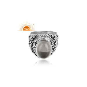 Best Selling Oxidized Sterling Silver Natural Crystal Quartz Gemstone <b>Statement</b> <b>Ring</b> Custom Jewelry <b>for</b> <b>Women</b> Gift <b>for</b> Her - Product Image 3