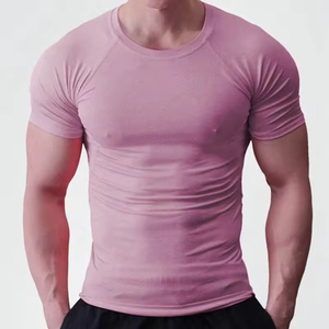 T-shirt d'été léger et respirant pour hommes 100% coton pour la musculation hauts d'entraînement d'été pour hommes vente en gros - Product Image 1