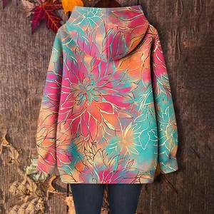 Sudadera con Capucha Extra Grande Informal para Mujer, Sudadera Deportiva con Estampado Gráfico Personalizado, Sudadera de Invierno OEM - Product Image 3