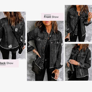 Vêtements d'hiver Femmes Jeans Veste Design Personnalisé Imprimé Femmes Jeans Veste Top Vente Femmes Jeans Veste - Product Image 5