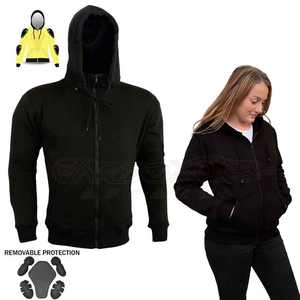 Sweat à capuche de sport coupe-vent en coton % fabriqué sur mesure pour moto avec poches kangourou unisexe, homologation CE, protection - Product Image 6