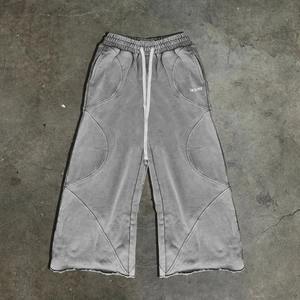 Gótico Harajuku Irregular encaje carta logo pantalones casuales Y2K Retro suelto personalizable 100% algodón Hip-hop pantalones de moda para hombres - Product Image 2