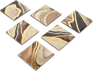 Sous-verre en Mdf de forme carrée en MDF et sous-verre imprimé Meena pour la décoration de table indienne - Product Image 2