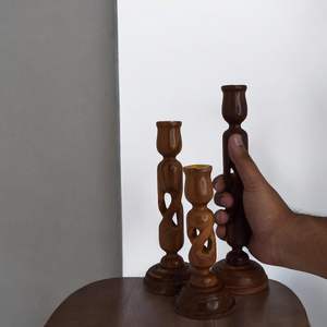 Handcrafted Natural Wood Candle Holder Smooth Rounded <b>Edges</b> Customized Designs for Home <b>Decoration</b> Christmas Party Occasions - Product Image 2