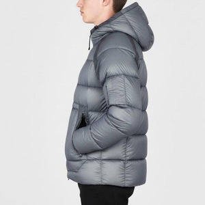 Durable full grain soft leather winter puffer jacket <b>coat</b> crafted for freezing weather featuring dense insulation clean styling - Product Image 6