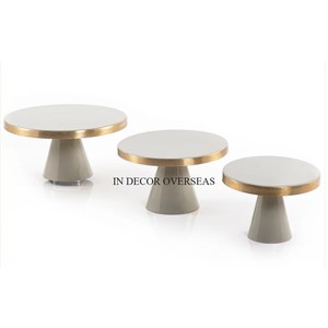 Ensemble en métal de qualité supérieure de concepteur élégant poli brillant de finition de couleur argentée de 2 articles de nourriture servant le plateau d'Inde - Product Image 3